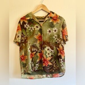 VTG Boho Chic Floral Button Up Blouse